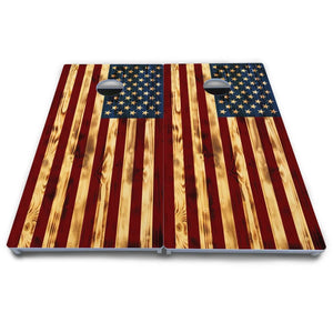 Burnt Colorful Rustic Flag Cornhole Boards - All Weather Series Cornhole Solutions