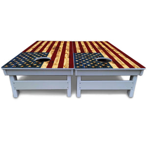 Burnt Colorful Rustic Flag Cornhole Boards - All Weather Series Cornhole Solutions