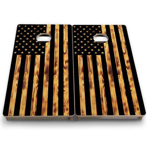 Burnt Flag - Mini or Vacation Size Cornhole Boards by Cornhole Solutions, custom cornhole board detail photo 8