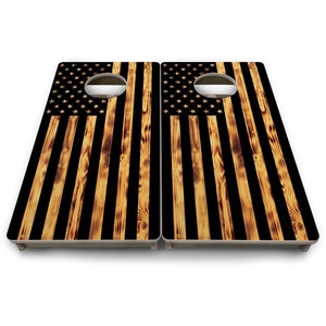 Burnt Flag - Mini or Vacation Size Cornhole Boards by Cornhole Solutions, custom cornhole board detail photo 9