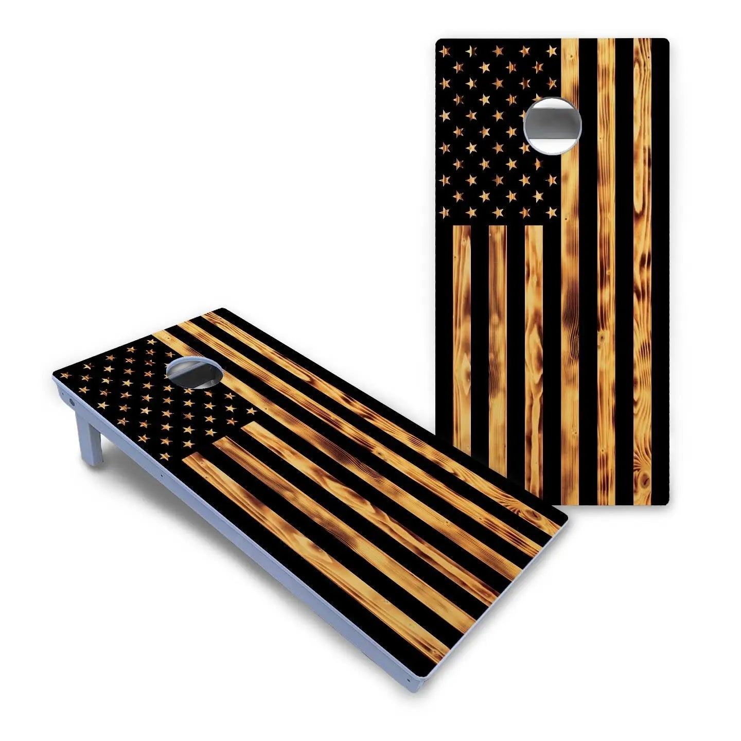 Burnt Rustic Flag Cornhole Boards - All Weather Series Cornhole Solutions