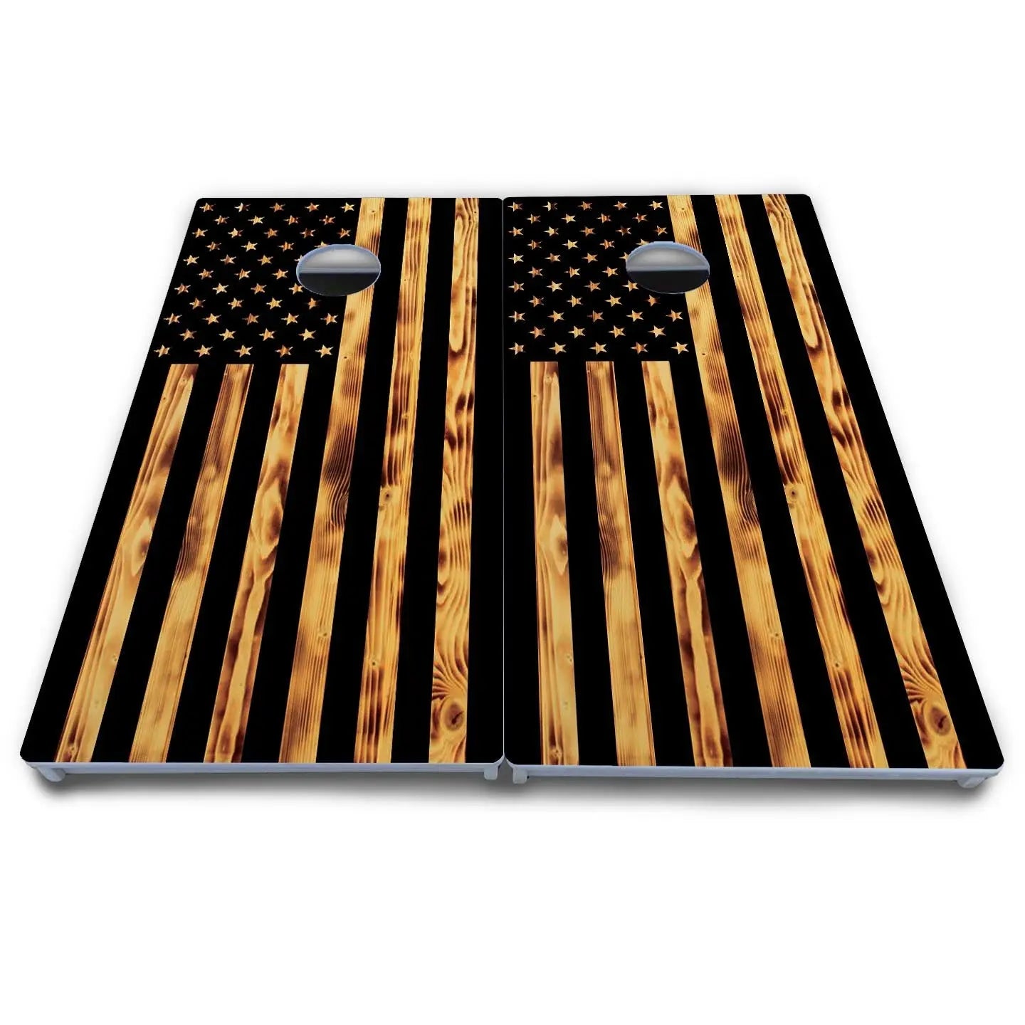 Burnt Rustic Flag Cornhole Boards - All Weather Series Cornhole Solutions