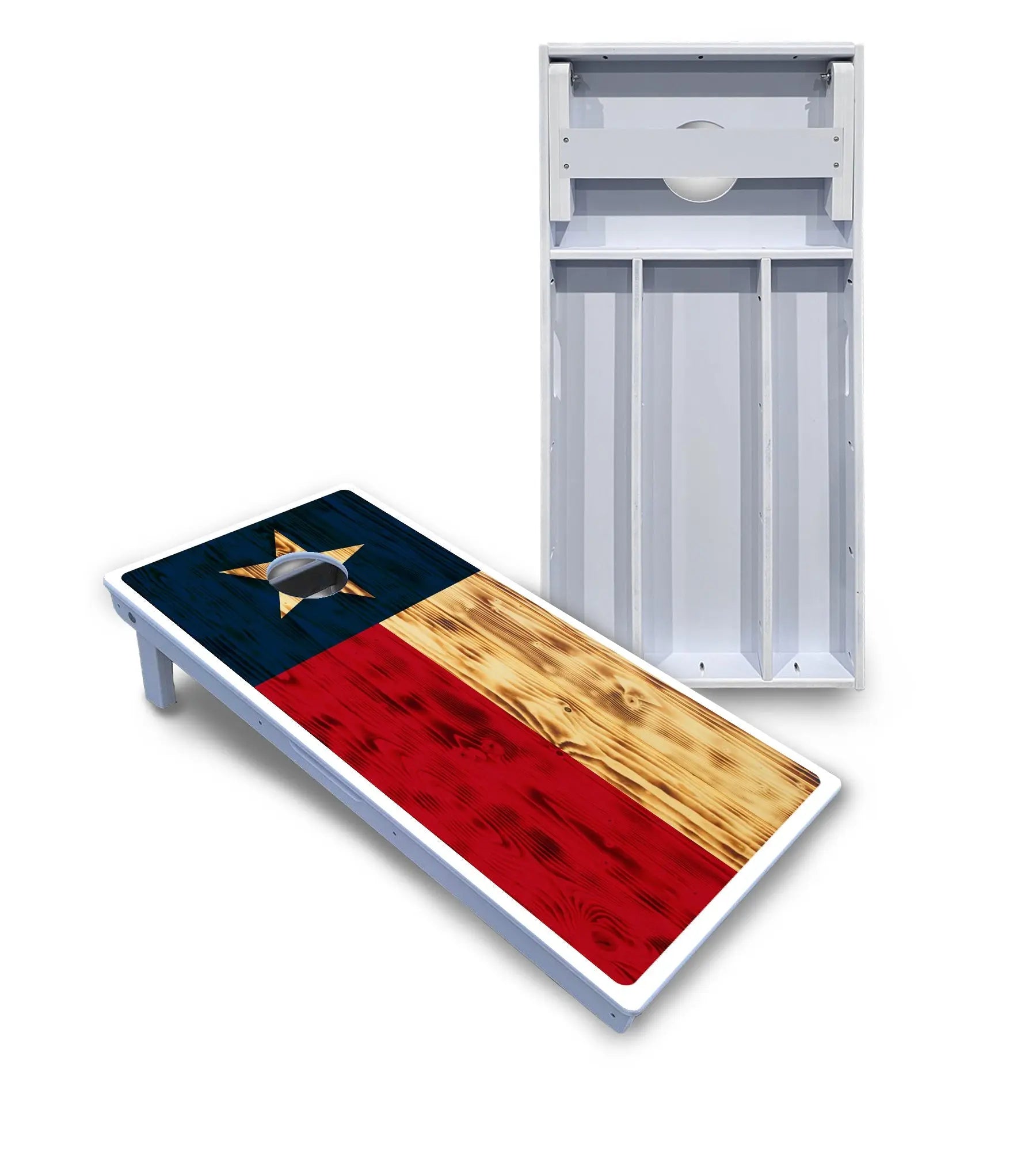 Burnt Texas Flag Cornhole Boards - All Weather Series by Cornhole Solutions, custom cornhole board main product photo