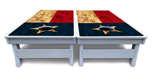 Burnt Texas Flag Cornhole Boards - All Weather Series by Cornhole Solutions, custom cornhole board detail photo 3