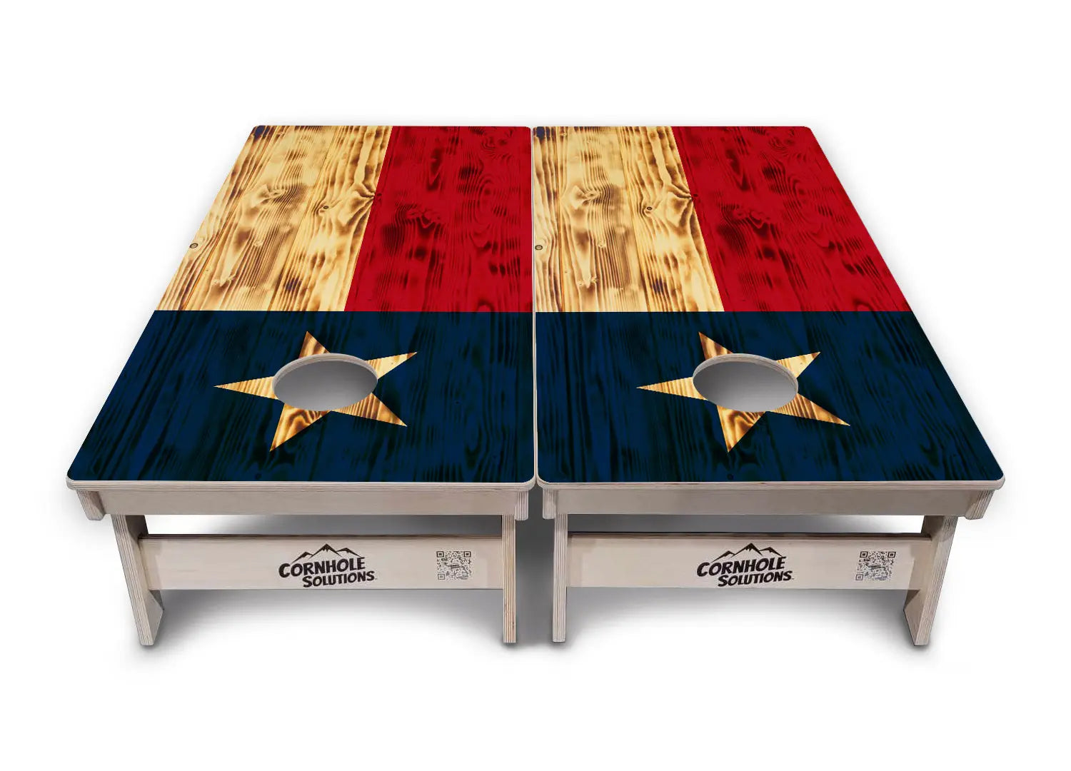 Burnt Texas Flag Cornhole Boards - Professional Tournament Series by Cornhole Solutions, custom cornhole board detail photo 2