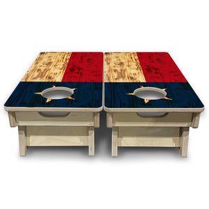 Burnt Texas Flag - Mini or Vacation Cornhole Boards by Cornhole Solutions, custom cornhole board detail photo 4