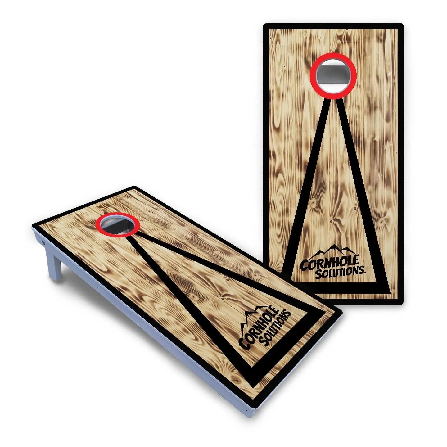 Burnt Triangle Cornhole Boards - All Weather Series by Cornhole Solutions, custom cornhole board detail photo 2