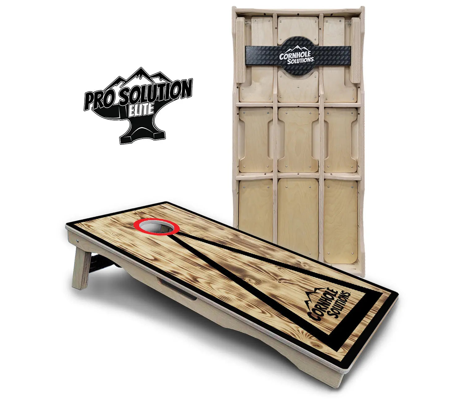 Burnt Triangle Cornhole Boards - Pro Solution Elite Series by Cornhole Solutions, custom cornhole board main product photo