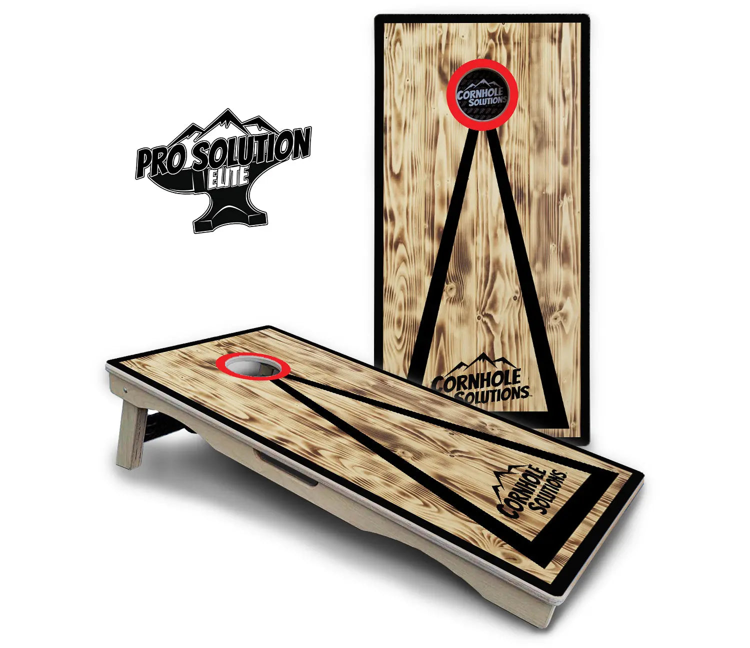 Burnt Triangle Cornhole Boards - Pro Solution Elite Series by Cornhole Solutions, custom cornhole board detail photo 2