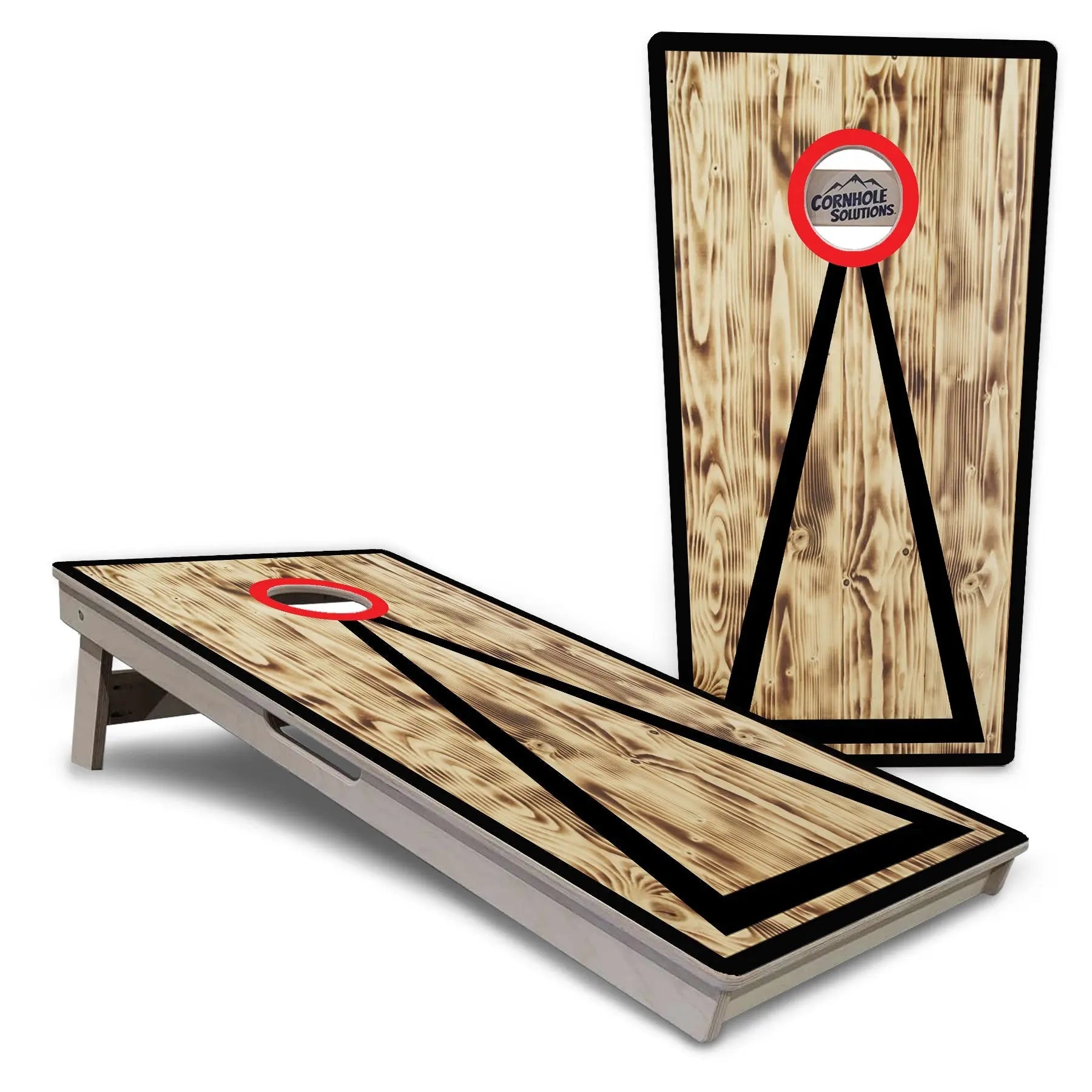 Burnt Triangle Cornhole Boards - Professional Tournament Series by Cornhole Solutions, custom cornhole board main product photo