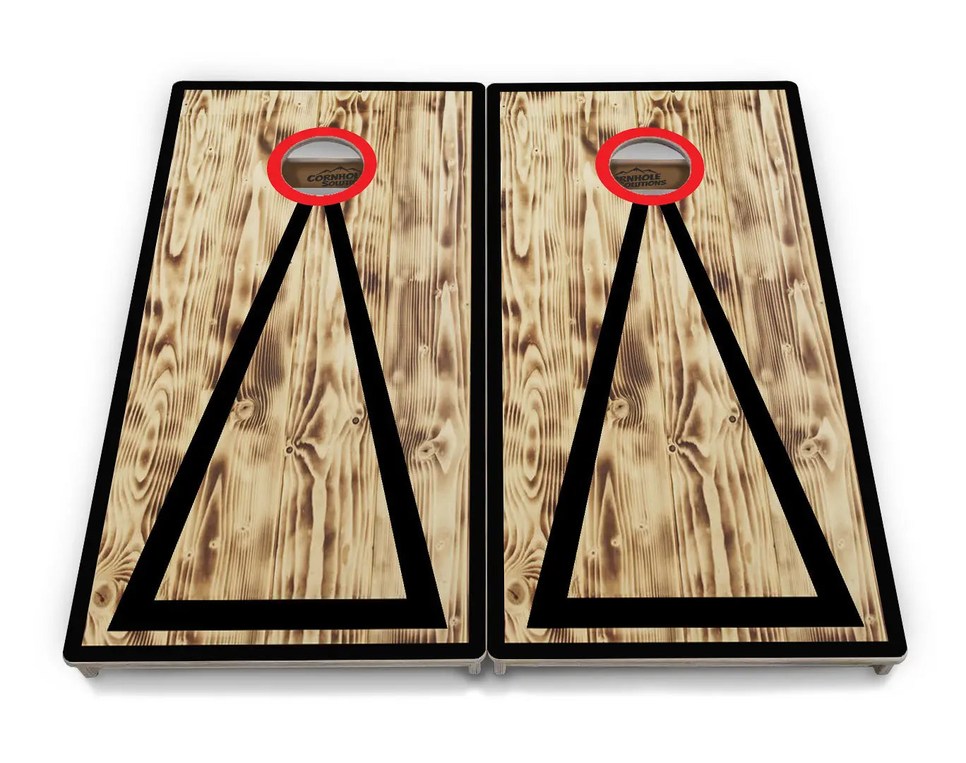 Burnt Triangle Cornhole Boards - Professional Tournament Series by Cornhole Solutions, custom cornhole board detail photo 2