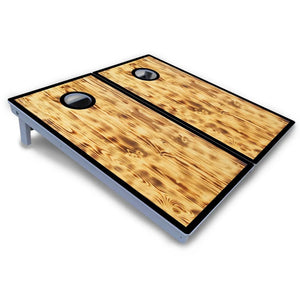 Burnt Wood Black Border Cornhole Boards - All Weather Series by Cornhole Solutions, custom cornhole board detail photo 3