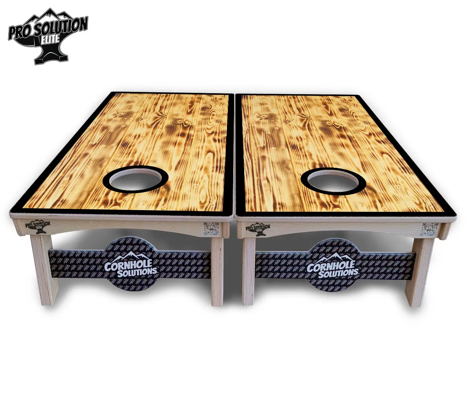 Burnt Wood Black Border Cornhole Boards - Pro Solution Elite Series by Cornhole Solutions, custom cornhole board detail photo 3