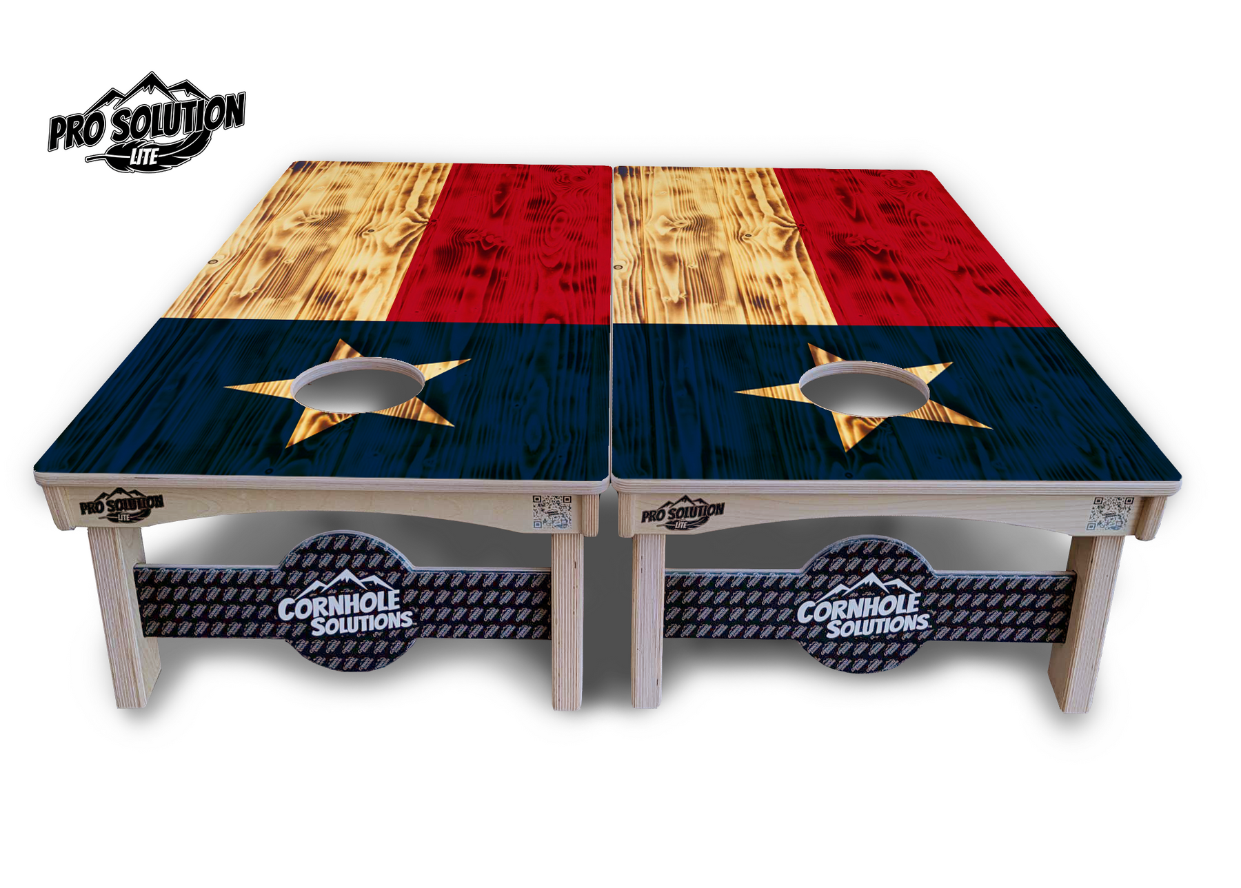 Burnt Texas Flag Cornhole Boards - Pro Solution Lite Series Cornhole Solutions