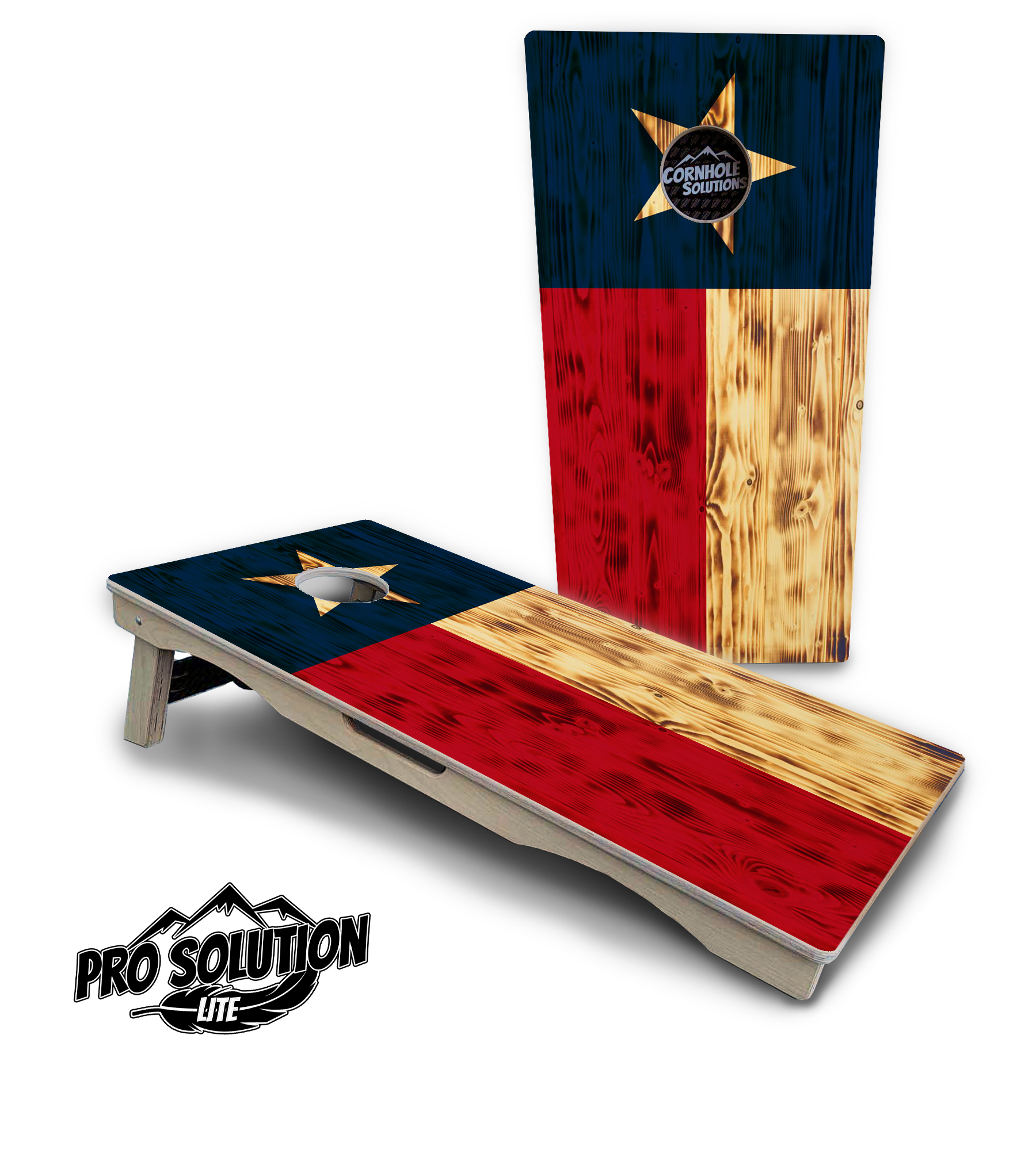 Burnt Texas Flag Cornhole Boards - Pro Solution Lite Series Cornhole Solutions