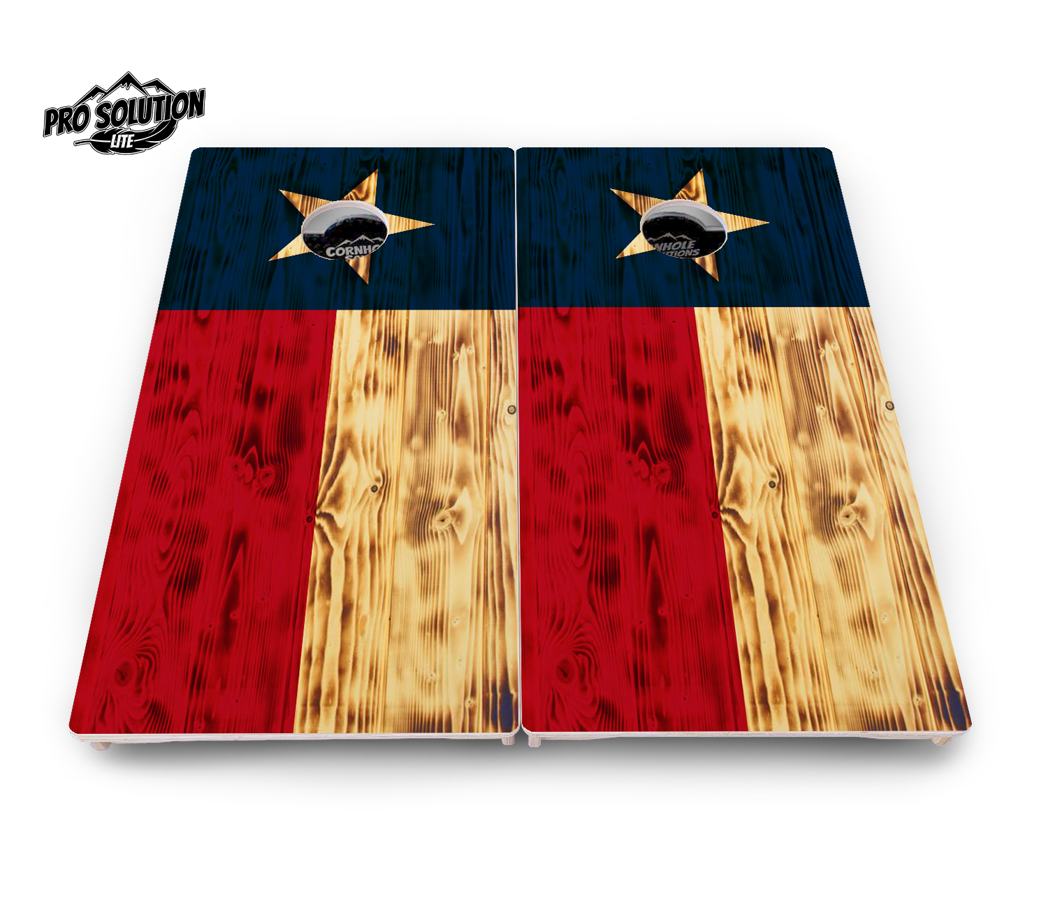 Burnt Texas Flag Cornhole Boards - Pro Solution Lite Series Cornhole Solutions