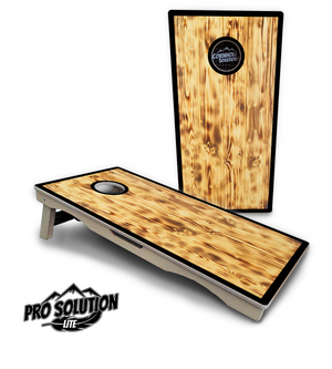 Burnt Wood w/Black Border Cornhole Boards - Pro Solution Lite Series by Cornhole Solutions, custom cornhole board detail photo 4