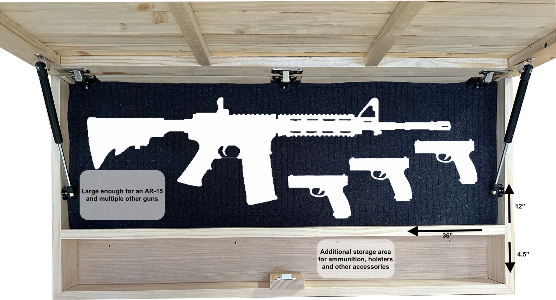 Birds in a Tree Large Gun Concealment Decor - Handcrafted Wooden Gun Cabinets - Gun Shelf Hidden Storage for Rifles, Shotguns, & Handguns - Quick Access Hidden Wall Safe