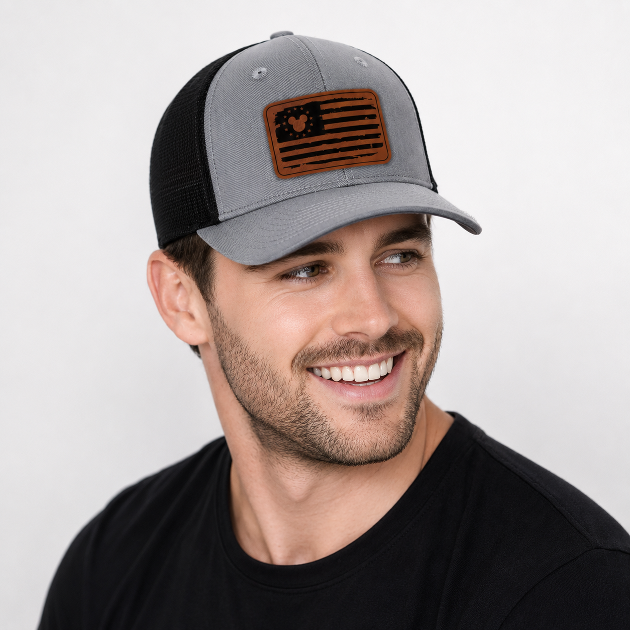 American flag theme park trucker hat by Little Ears Boutique