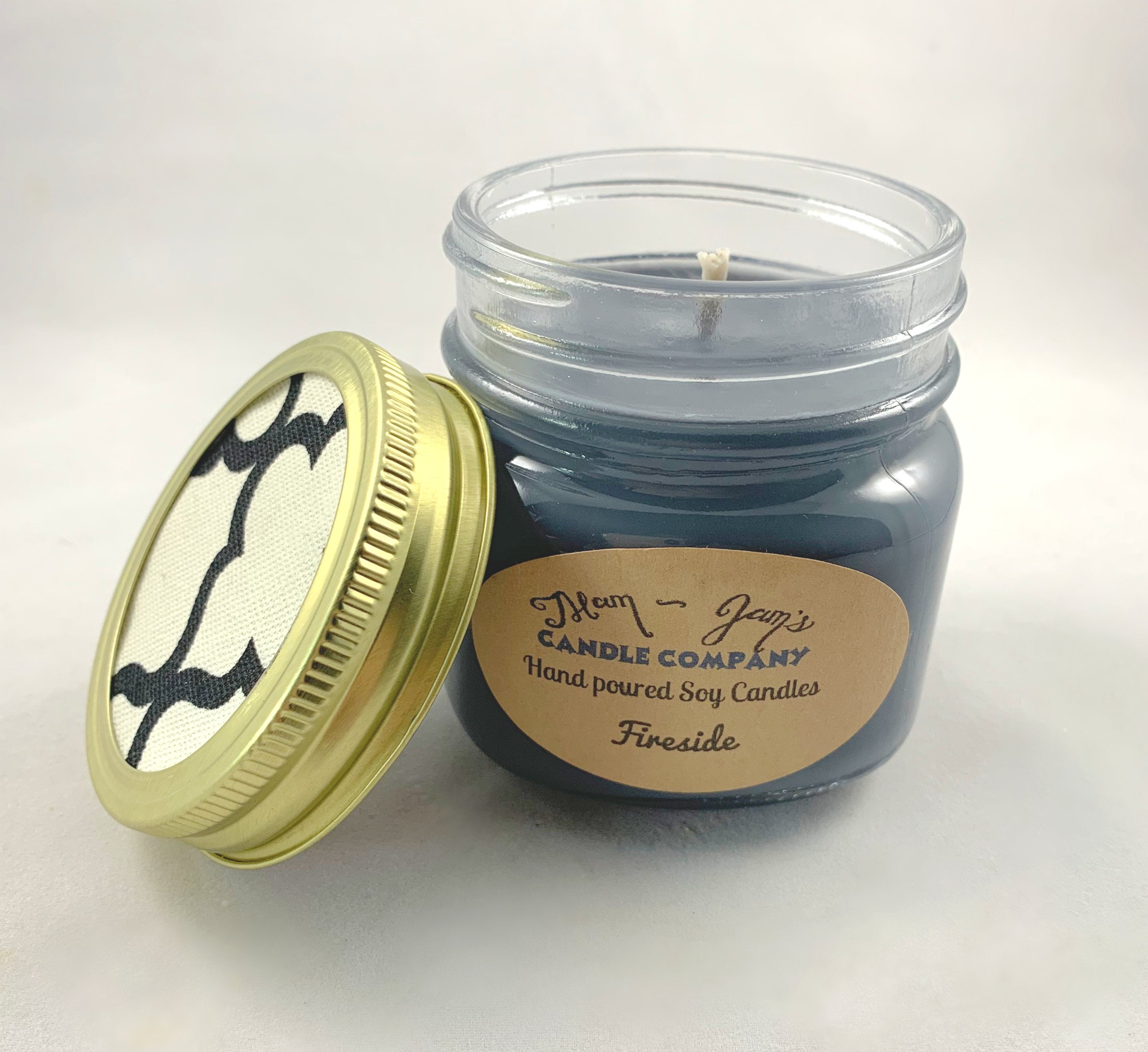 Fireside soy candle and wax melts by Mam Jam’s Candle Company