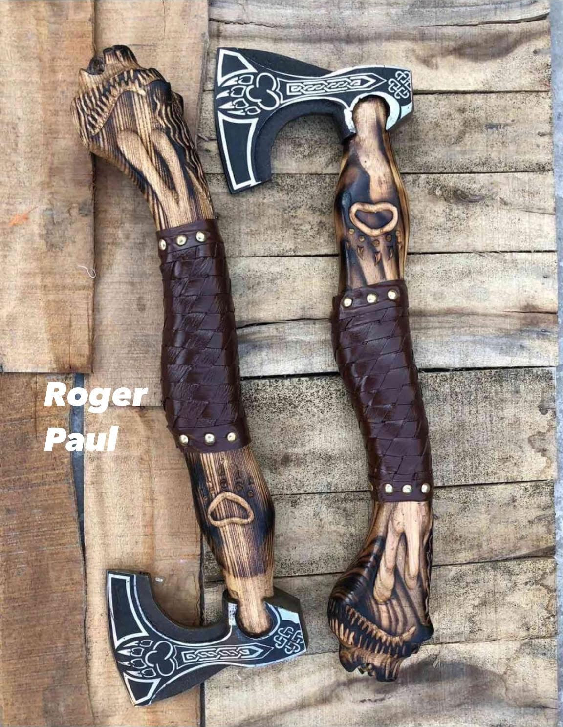 Norse Bear Paw Pocket Hatchet Set with Matched Etched Heads