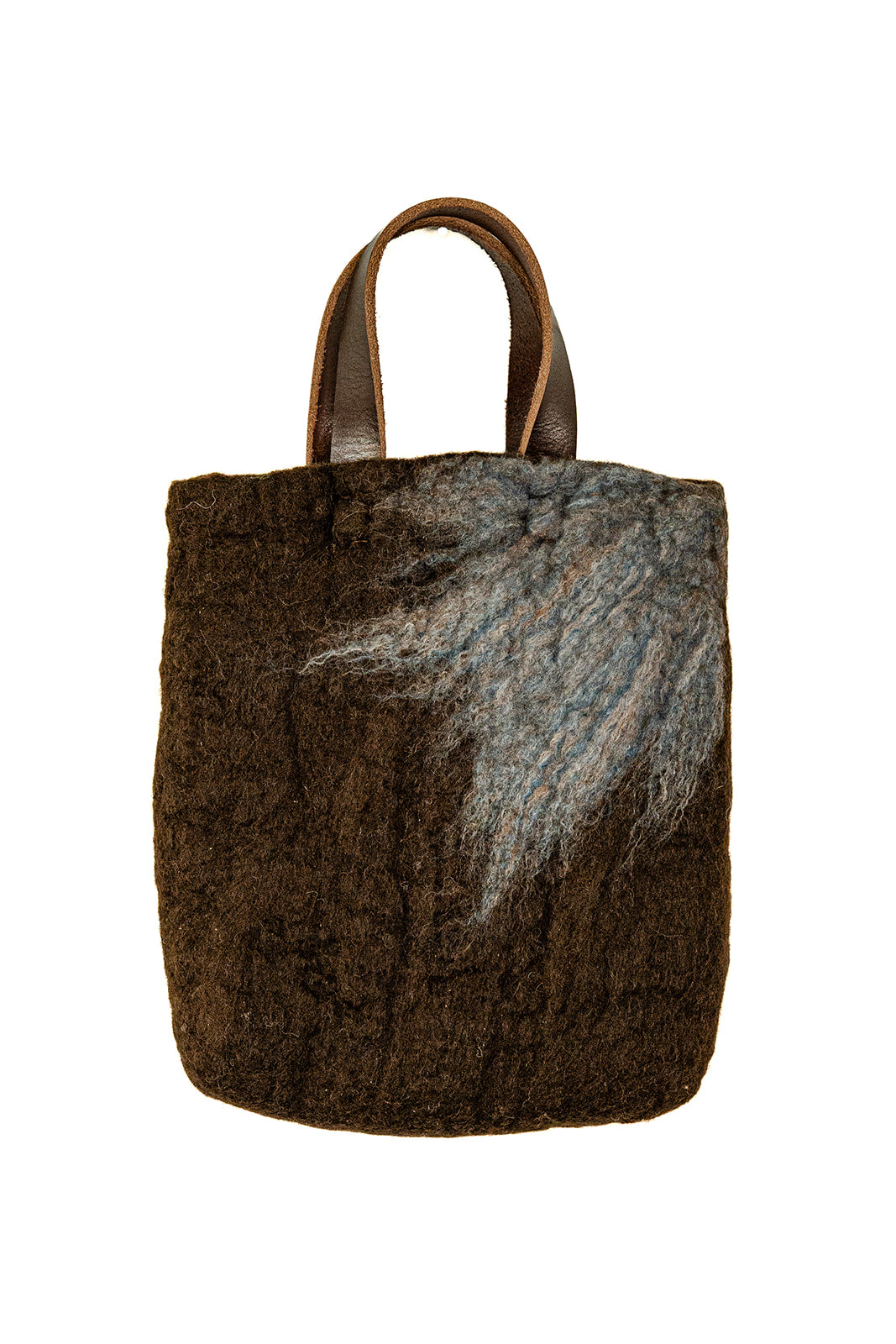 Charcoal and Slate Blue Classic Carryall handmade wool bag by Comfy Bear Home product image 1