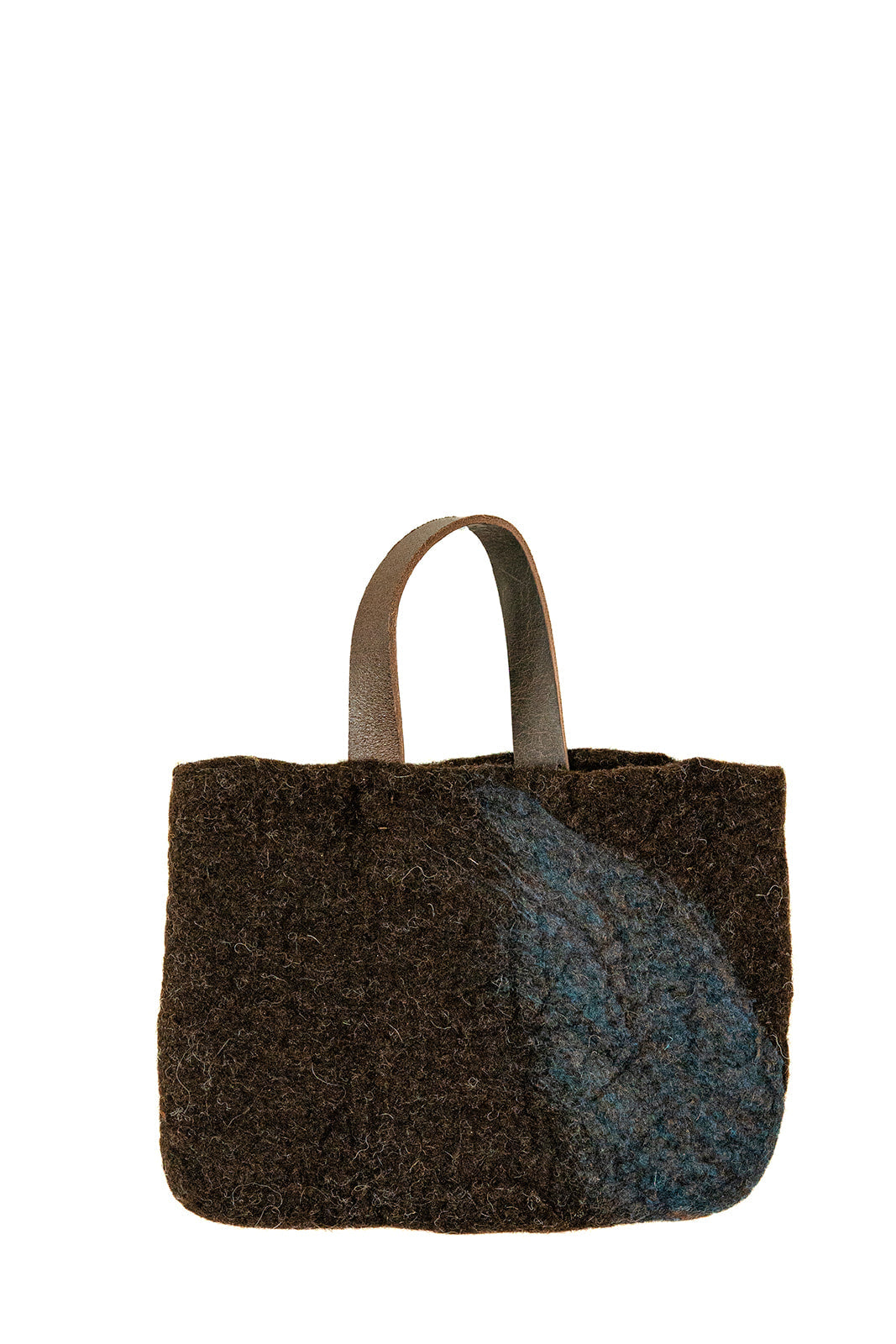 Charcoal and Slate Blue Petite Bag handmade wool bag by Comfy Bear Home product image 1