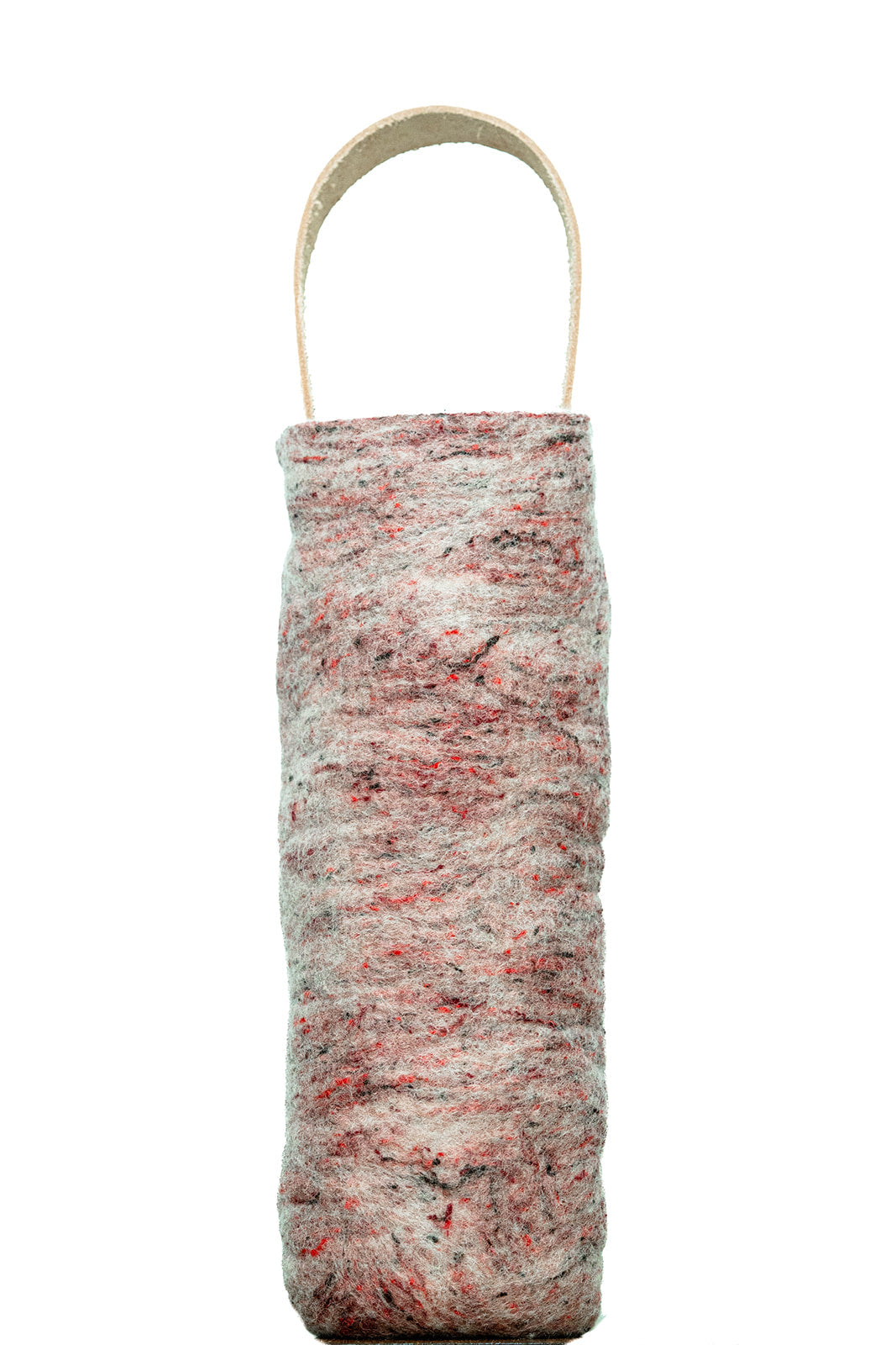 The Leah handcrafted wool wine carrier by Comfy Bear Home