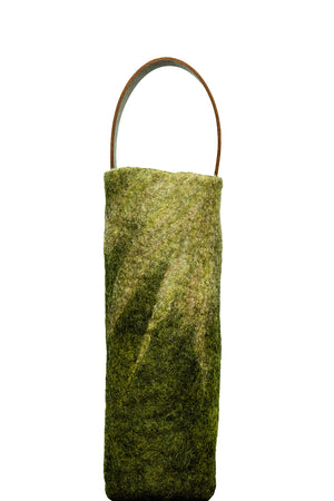 The Leah handcrafted wool wine carrier by Comfy Bear Home