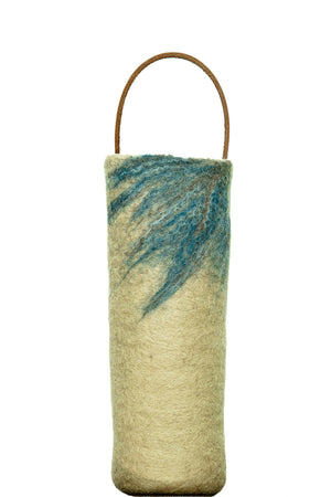 The Leah handcrafted wool wine carrier by Comfy Bear Home