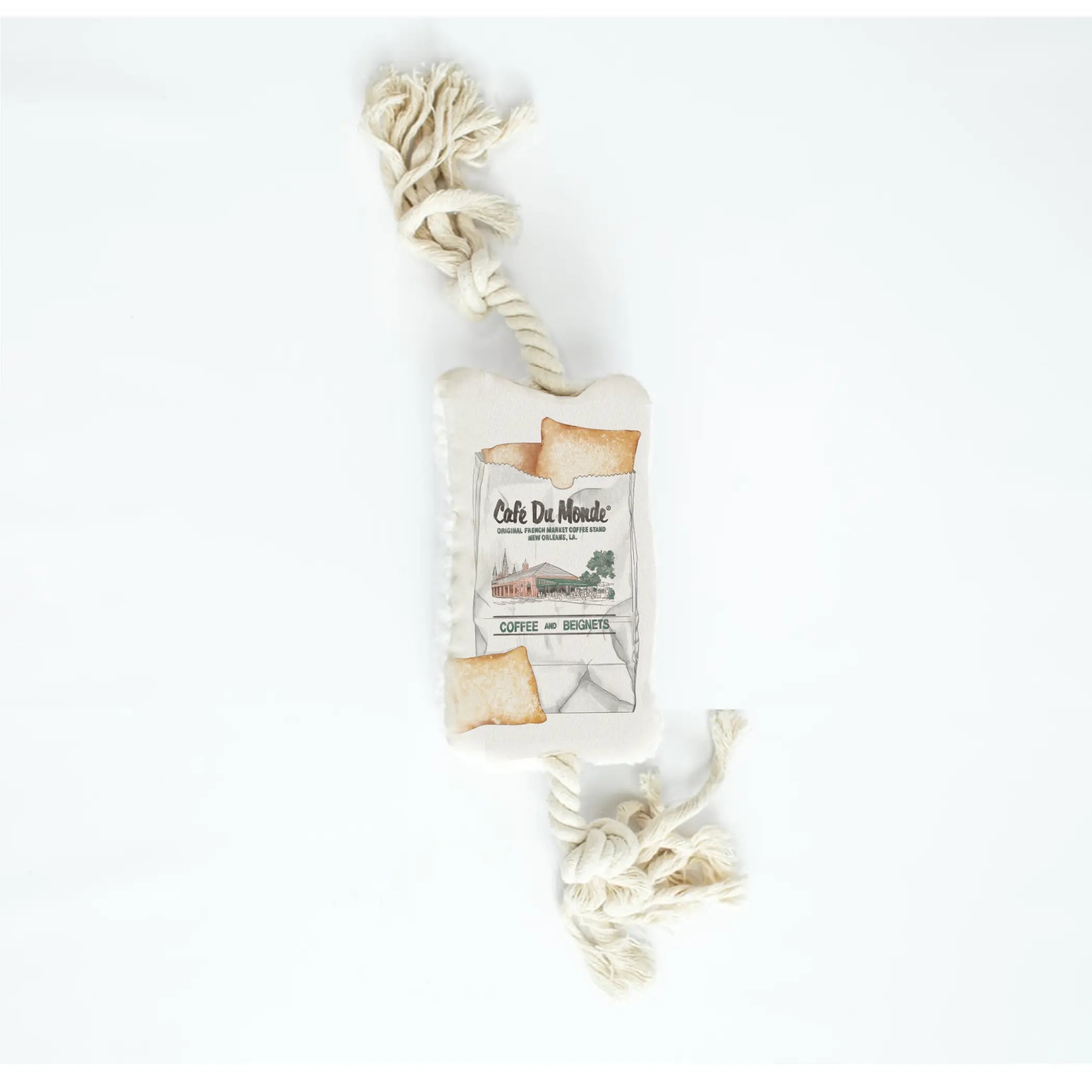 Cafe Du Monde Dog Rope Toy by Nola Tawk, 3D printed gift main product photo