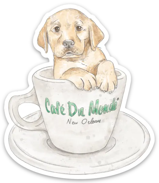Cafe Du Monde Pup in a Cup Die Cut Stickers Nola Tawk