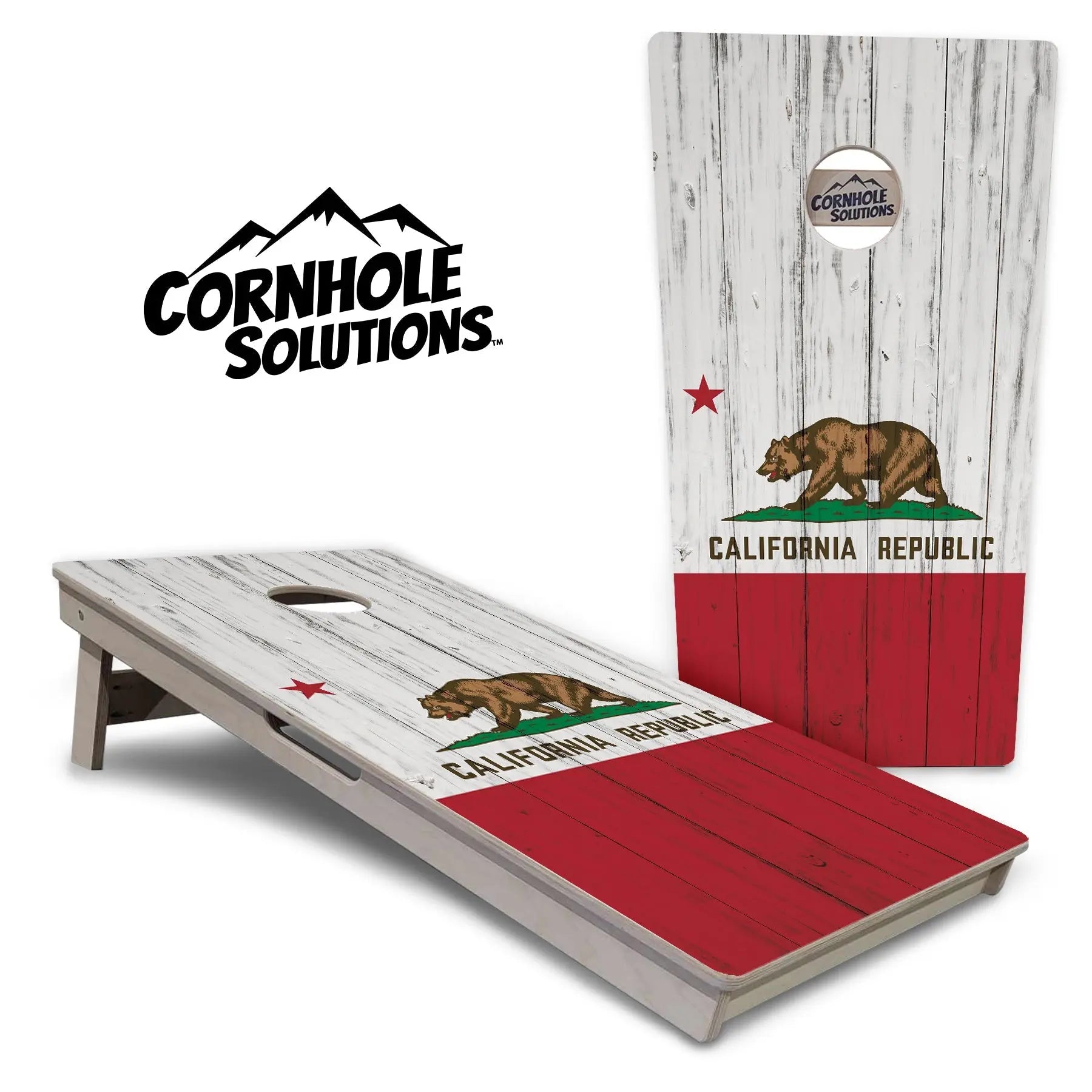 California Flag Cornhole Boards - Professional Tournament Series by Cornhole Solutions, custom cornhole board main product photo
