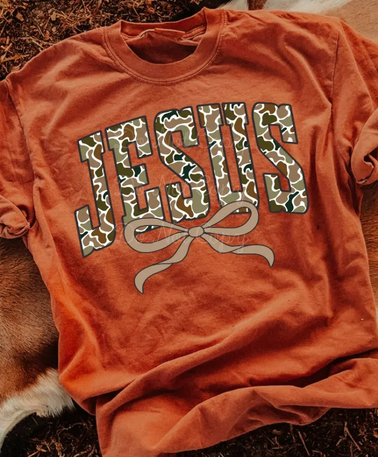 Camo Jesus Tee by Southern Backroad Tees LLC, Southern lifestyle apparel main product photo