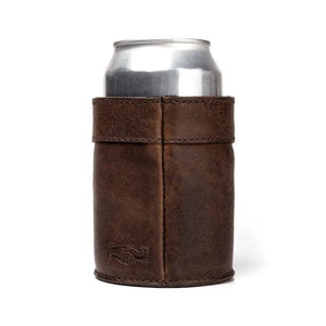 Campaign Leather Can Koozie by Mission Mercantile Leather Goods, custom drinkware detail photo 4