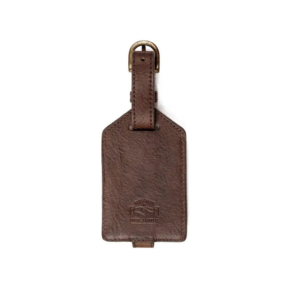 Campaign Leather Luggage Tag by Mission Mercantile Leather Goods, handmade leather goods detail photo 3
