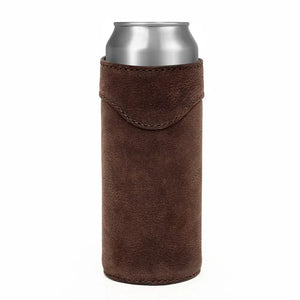 Campaign Leather Slim Can Koozie by Mission Mercantile Leather Goods, custom drinkware detail photo 2