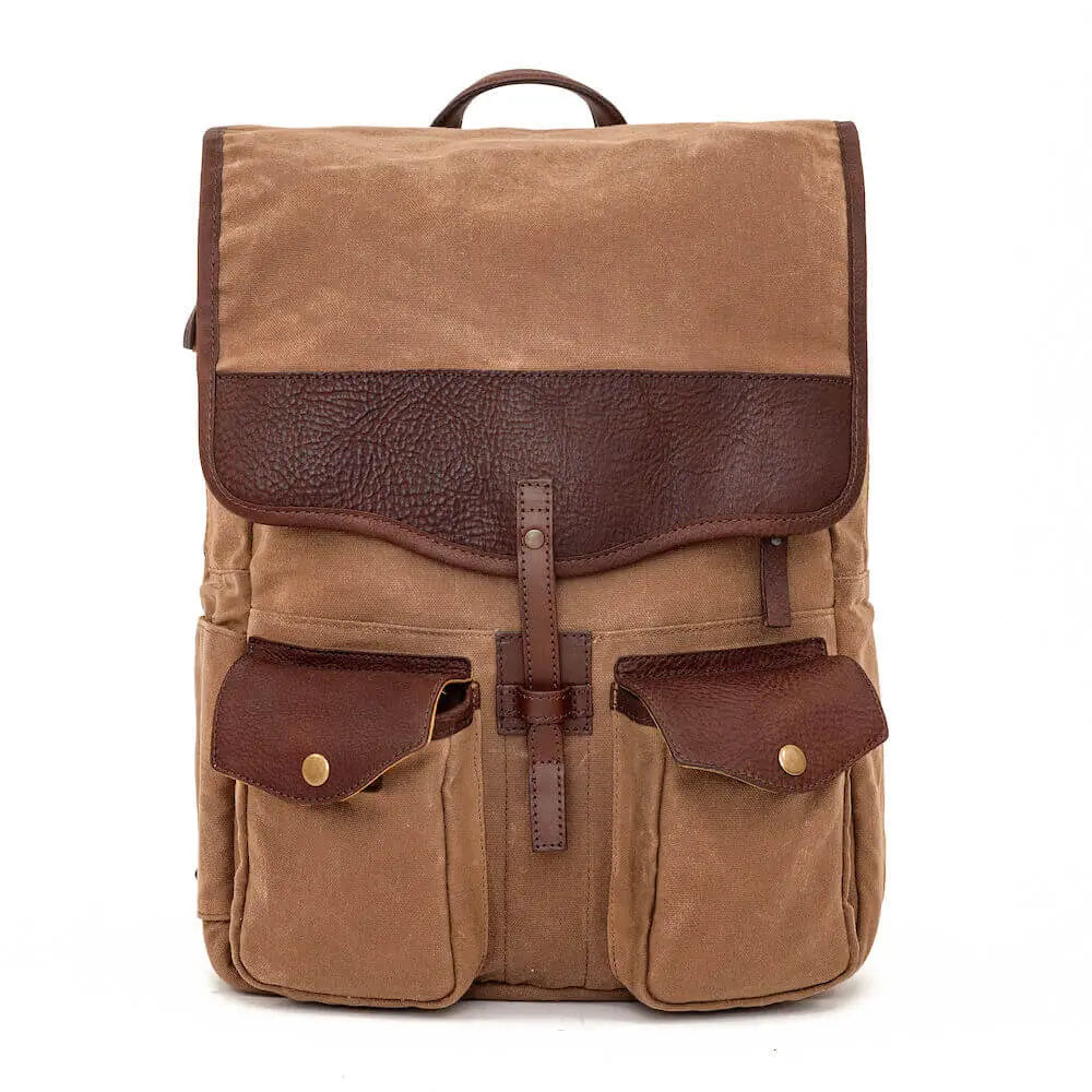 Campaign Waxed Canvas Backpack Mission Mercantile Leather Goods