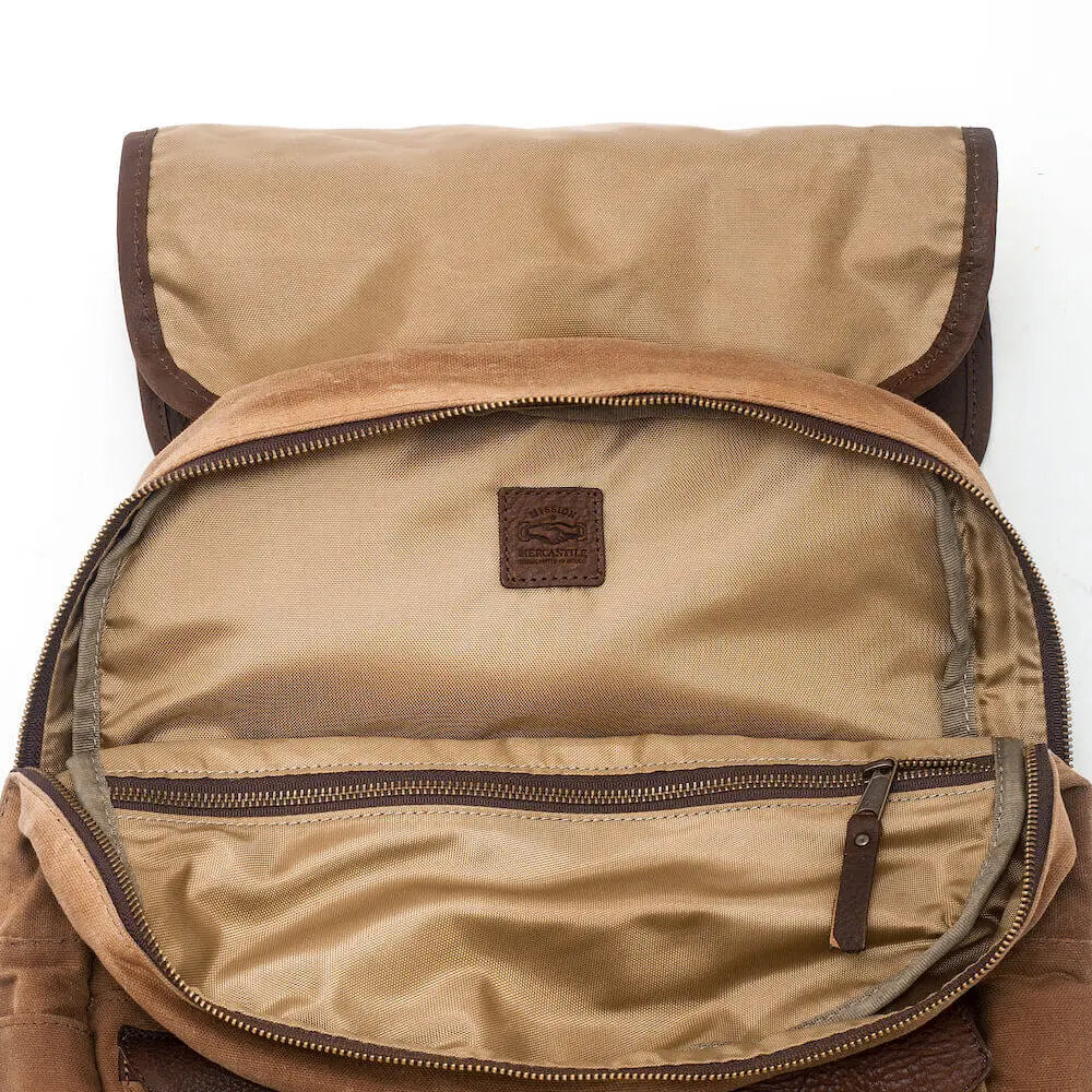 Campaign Waxed Canvas Backpack Mission Mercantile Leather Goods