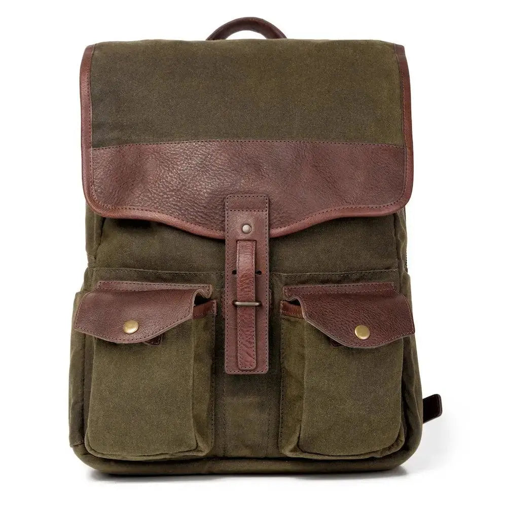 Campaign Waxed Canvas Backpack Mission Mercantile Leather Goods