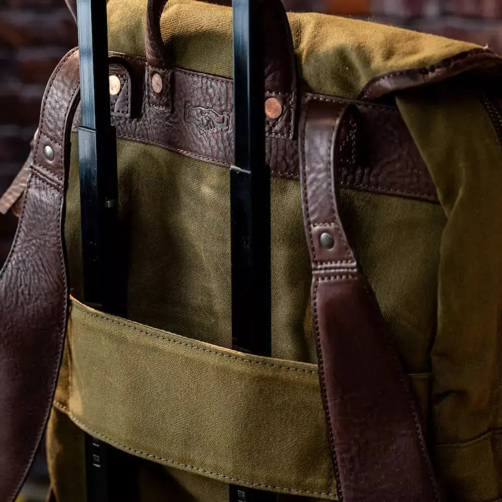 Campaign Waxed Canvas Backpack Mission Mercantile Leather Goods