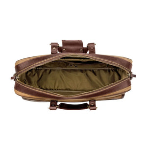Campaign Waxed Canvas Briefcase Mission Mercantile Leather Goods