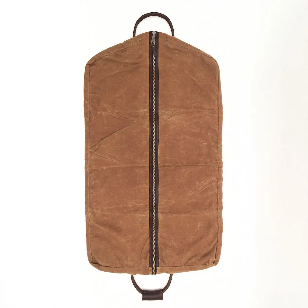 Campaign Waxed Canvas Garment Bag Mission Mercantile Leather Goods
