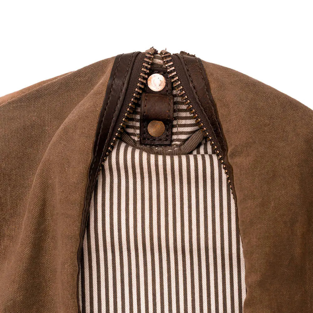 Campaign Waxed Canvas Garment Bag Mission Mercantile Leather Goods