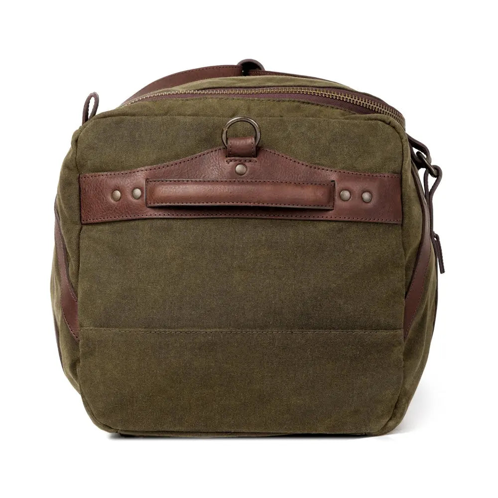 Campaign Waxed Canvas Large Duffle Bag by Mission Mercantile Leather Goods, handmade leather goods detail photo 17