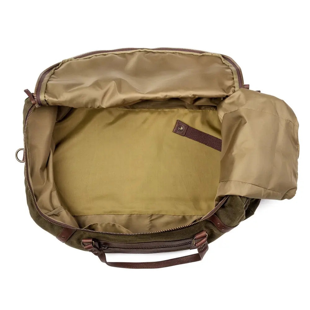 Campaign Waxed Canvas Large Duffle Bag by Mission Mercantile Leather Goods, handmade leather goods detail photo 20