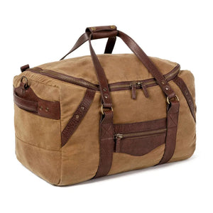 Campaign Waxed Canvas Medium Duffle Bag by Mission Mercantile Leather Goods, handmade leather goods detail photo 4