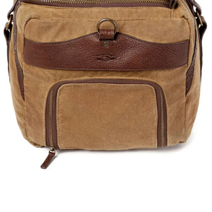 Campaign Waxed Canvas Medium Duffle Bag by Mission Mercantile Leather Goods, handmade leather goods detail photo 7