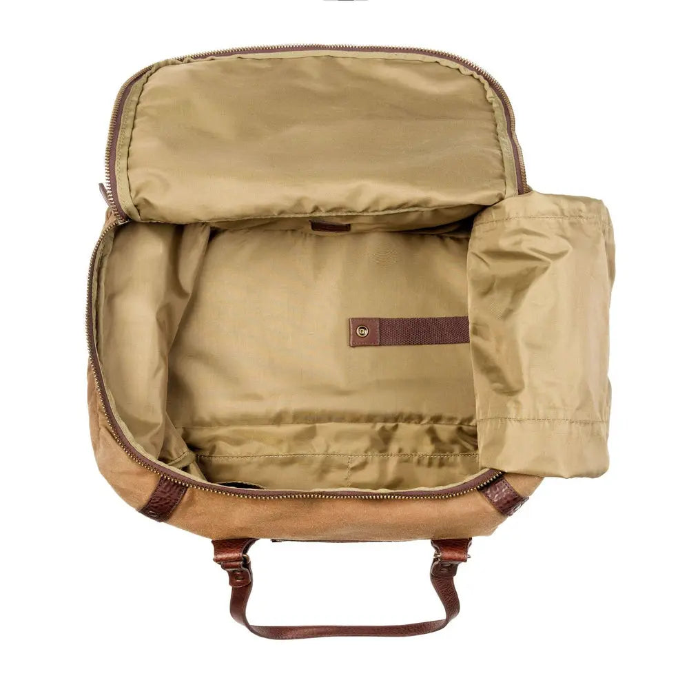 Campaign Waxed Canvas Medium Duffle Bag by Mission Mercantile Leather Goods, handmade leather goods detail photo 9