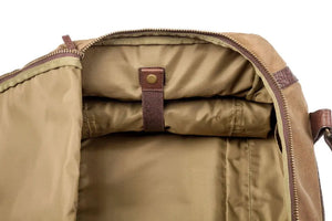 Campaign Waxed Canvas Medium Duffle Bag by Mission Mercantile Leather Goods, handmade leather goods detail photo 11